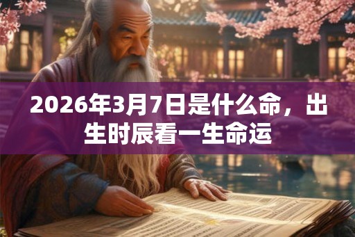 2026年3月7日是什么命，出生时辰看一生命运