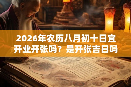 2026年农历八月初十日宜开业开张吗？是开张吉日吗
