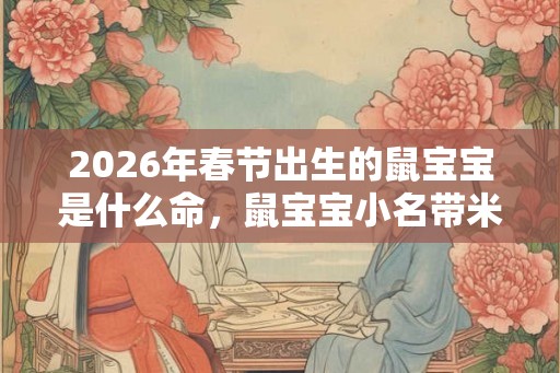 2026年春节出生的鼠宝宝是什么命，鼠宝宝小名带米字乳名！