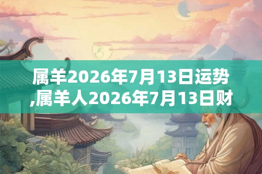 属羊2026年7月13日运势,属羊人2026年7月13日财运,生肖羊2026年7月13日运势