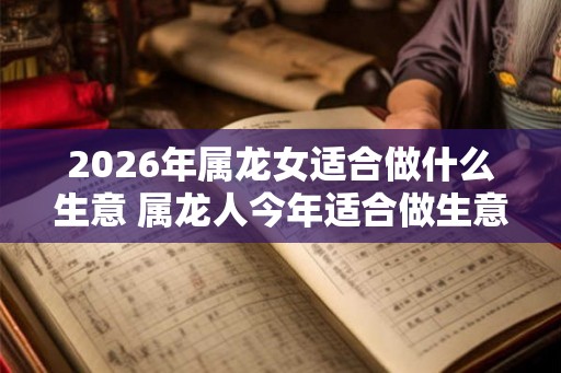 2026年属龙女适合做什么生意 属龙人今年适合做生意吗