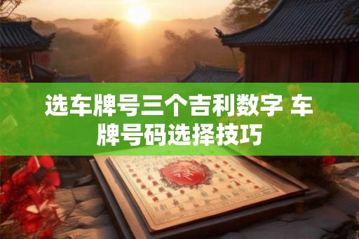 选车牌号三个吉利数字 车牌号码选择技巧
