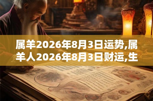 属羊2026年8月3日运势,属羊人2026年8月3日财运,生肖羊2026年8月3日运势 属羊2026年8月3日运势,属羊人2026年8月3日财运,生肖羊2026年8月3日运势