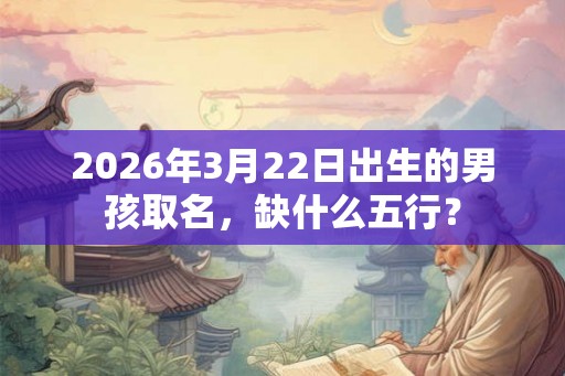 2026年3月22日出生的男孩取名，缺什么五行？