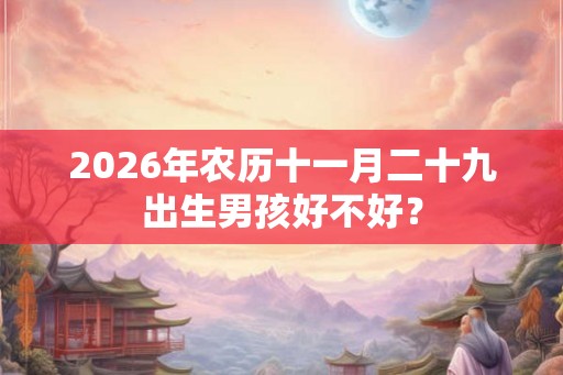 2026年农历十一月二十九出生男孩好不好？