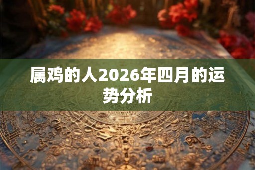 属鸡的人2026年四月的运势分析
