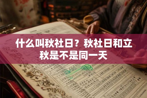 什么叫秋社日？秋社日和立秋是不是同一天