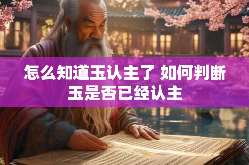 怎么知道玉认主了 如何判断玉是否已经认主