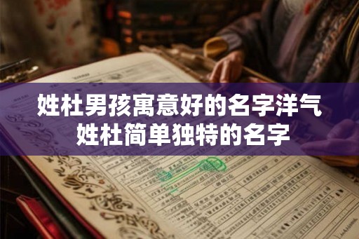 姓杜男孩寓意好的名字洋气 姓杜简单独特的名字