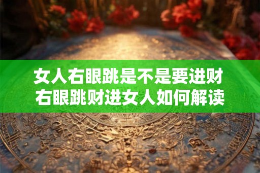 女人右眼跳是不是要进财 右眼跳财进女人如何解读