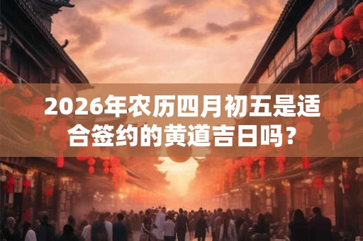 2026年农历四月初五是适合签约的黄道吉日吗？