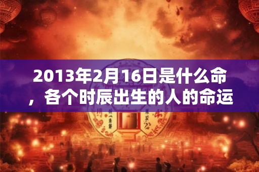 2013年2月16日是什么命,各个时辰出生的人的命运 2013年2月16日是什么命,各个时辰出生的人的命运