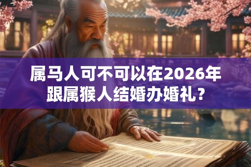 属马人可不可以在2026年跟属猴人结婚办婚礼？