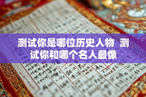 测试你是哪位历史人物  测试你和哪个名人最像