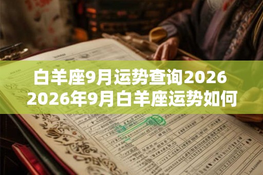 白羊座9月运势查询2026 2026年9月白羊座运势如何