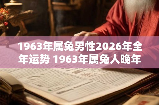 1963年属兔男性2026年全年运势 1963年属兔人晚年命运