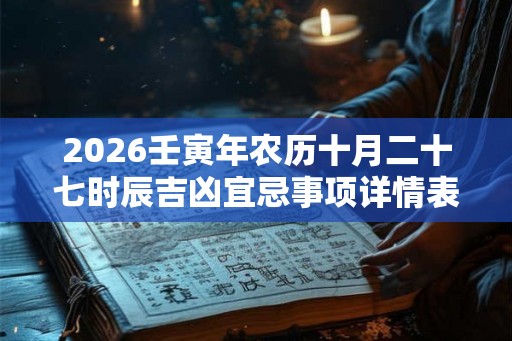 2026壬寅年农历十月二十七时辰吉凶宜忌事项详情表