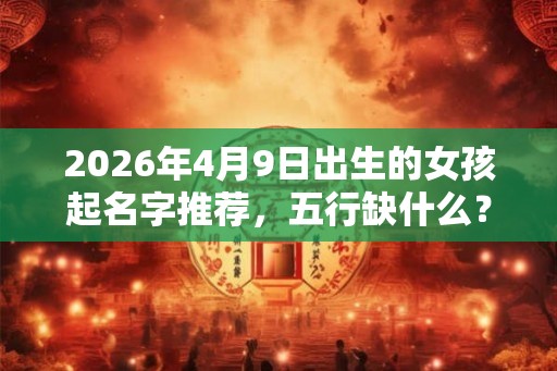 2026年4月9日出生的女孩起名字推荐，五行缺什么？