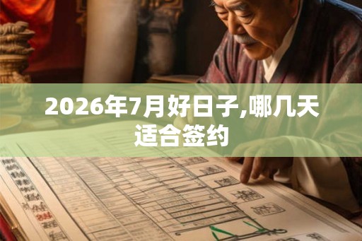 2026年7月好日子,哪几天适合签约