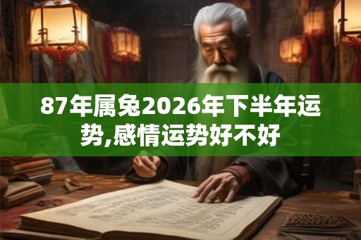 87年属兔2026年下半年运势,感情运势好不好