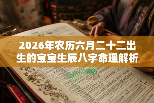 2026年农历六月二十二出生的宝宝生辰八字命理解析