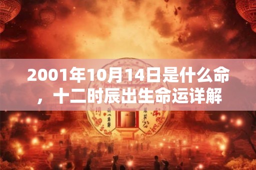 2001年10月14日是什么命，十二时辰出生命运详解