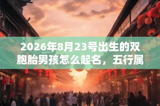 2026年8月23号出生的双胞胎男孩怎么起名，五行属什么