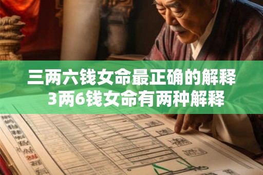 三两六钱女命最正确的解释  3两6钱女命有两种解释