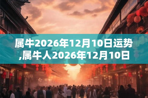 属牛2026年12月10日运势,属牛人2026年12月10日财运,生肖牛2026年12月10日运势