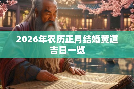 2026年农历正月结婚黄道吉日一览