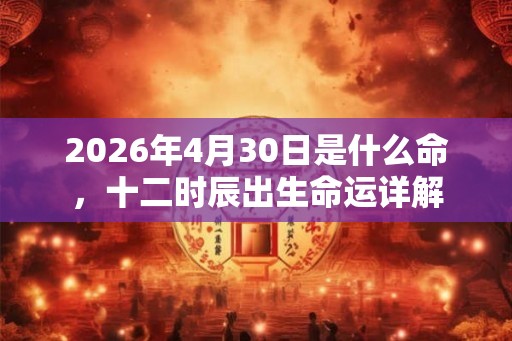 2026年4月30日是什么命，十二时辰出生命运详解