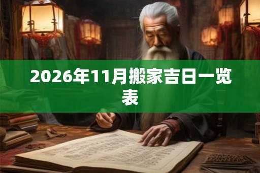 2026年11月搬家吉日一览表