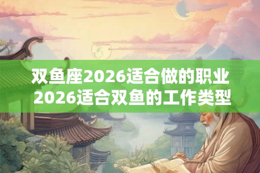 双鱼座2026适合做的职业 2026适合双鱼的工作类型