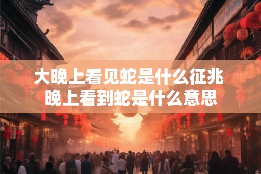 大晚上看见蛇是什么征兆 晚上看到蛇是什么意思