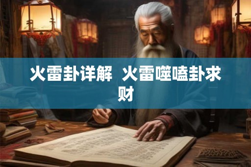 火雷卦详解  火雷噬嗑卦求财