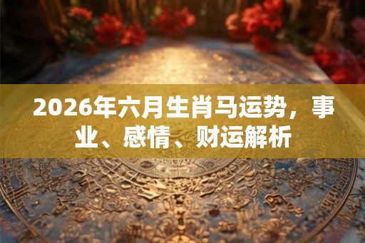 2026年六月生肖马运势，事业、感情、财运解析