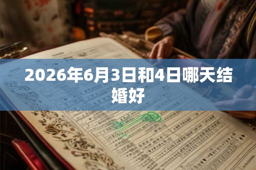 2026年6月3日和4日哪天结婚好