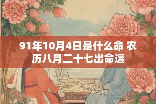 91年10月4日是什么命 农历八月二十七出命运