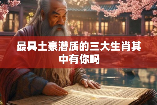 最具土豪潜质的三大生肖其中有你吗