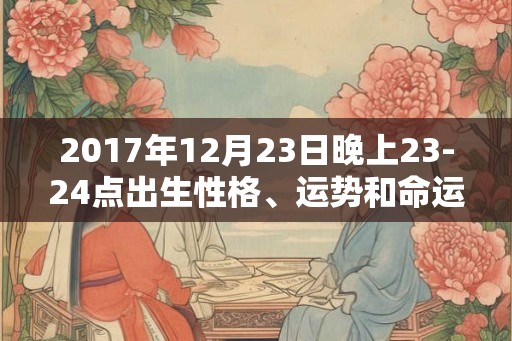 2017年12月23日晚上23-24点出生性格、运势和命运
