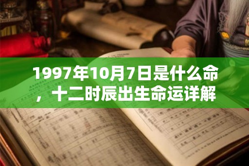 1997年10月7日是什么命，十二时辰出生命运详解