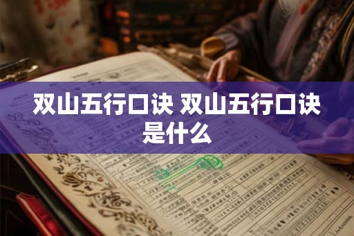 双山五行口诀 双山五行口诀是什么