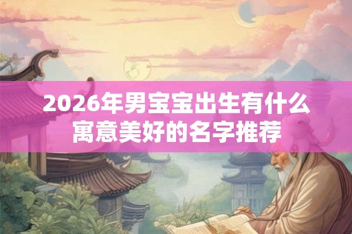 2026年男宝宝出生有什么寓意美好的名字推荐 2026年男宝宝出生有什么寓意美好的名字推荐