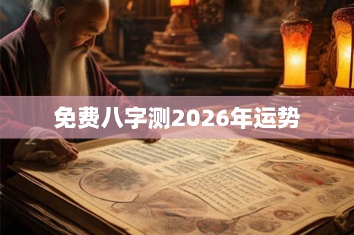 免费八字测2026年运势