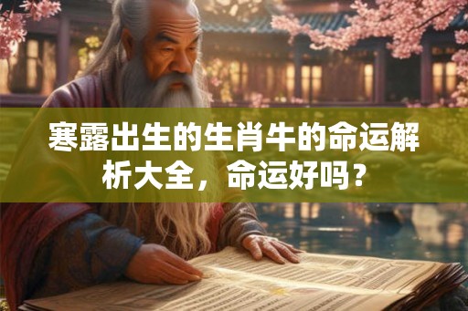 寒露出生的生肖牛的命运解析大全，命运好吗？