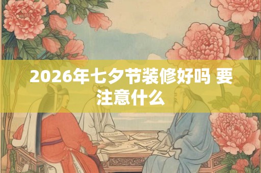 2026年七夕节装修好吗 要注意什么