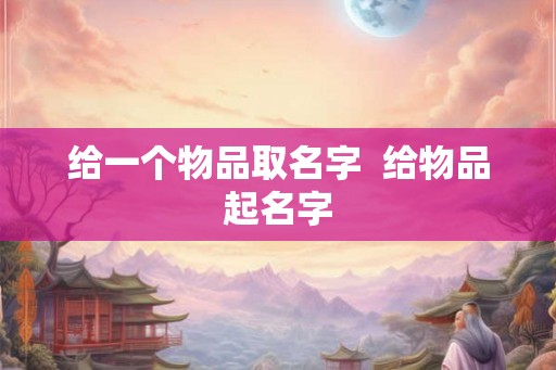 给一个物品取名字  给物品起名字