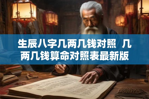 生辰八字几两几钱对照  几两几钱算命对照表最新版