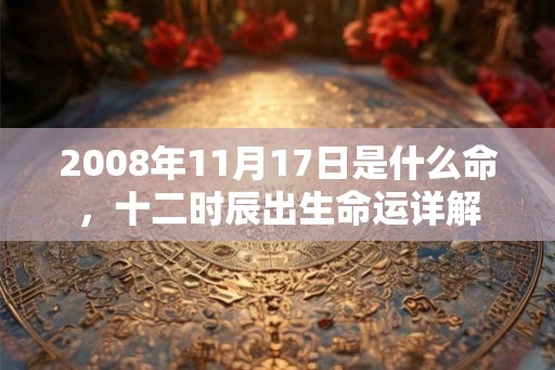 2008年11月17日是什么命，十二时辰出生命运详解