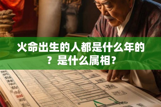 火命出生的人都是什么年的？是什么属相？